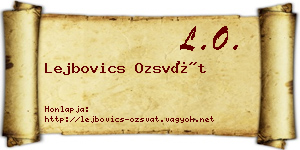 Lejbovics Ozsvát névjegykártya